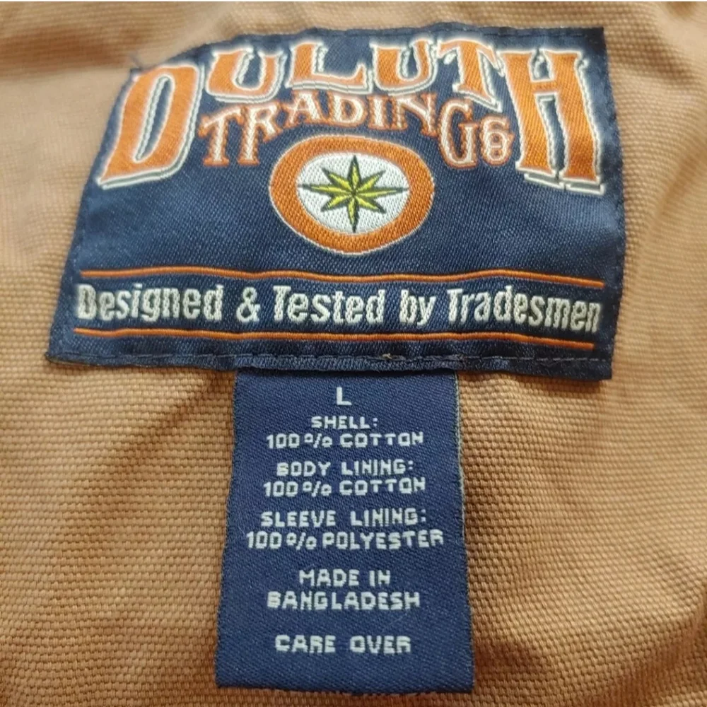 Duluth Chore Sports Coat Blazer Jacket Men L Fire Hose Canvas Cargo Pocket Brown